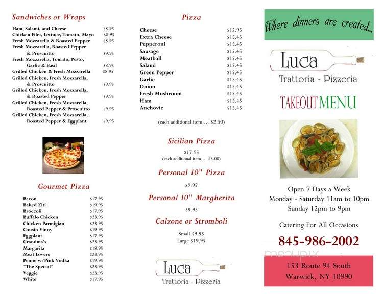 Luca Trattoria & Pizzeria - Warwick, NY