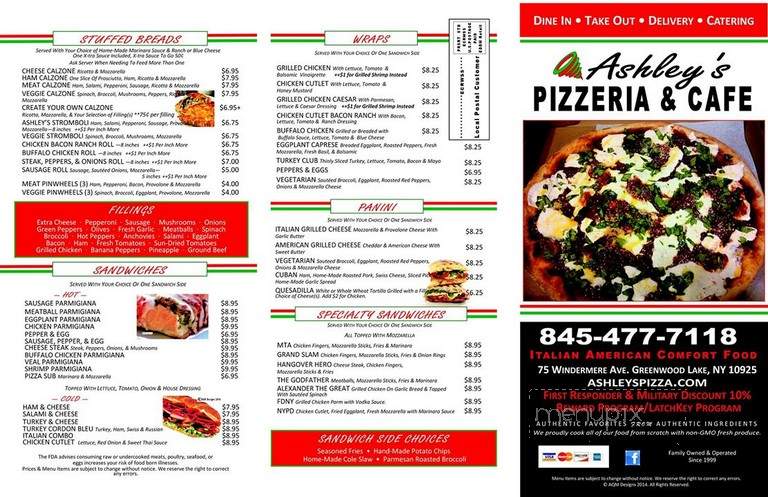 Ashley's Pizzeria & Cafe - Greenwood Lake, NY