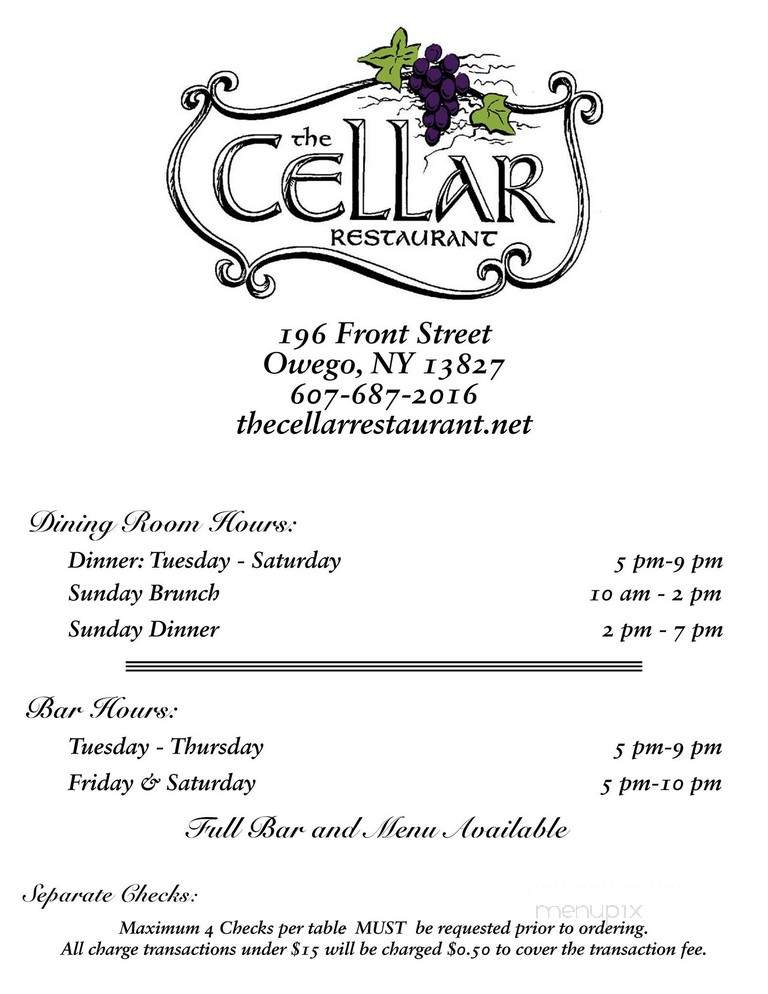 Cellar Restaurant - Owego, NY