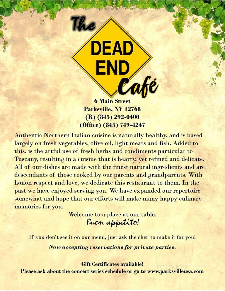 Dead End Cafe - Parksville, NY