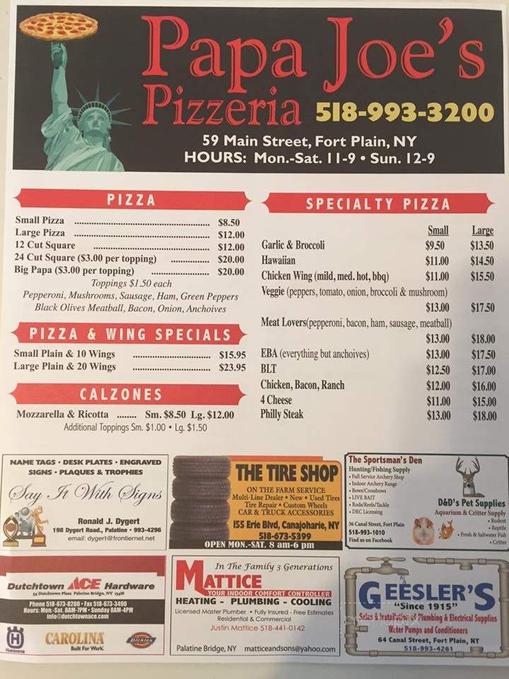 Papa Joe's Pizzaria - Fort Plain, NY