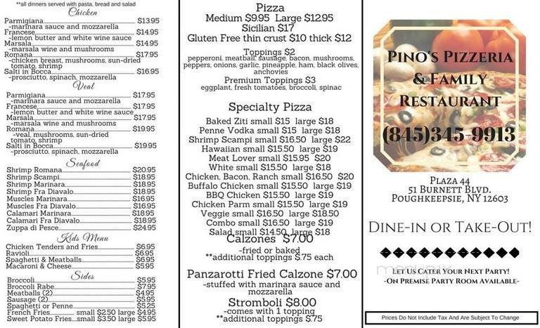 Pino's Pizzeria and Family Restaurant - Poughkeepsie, NY