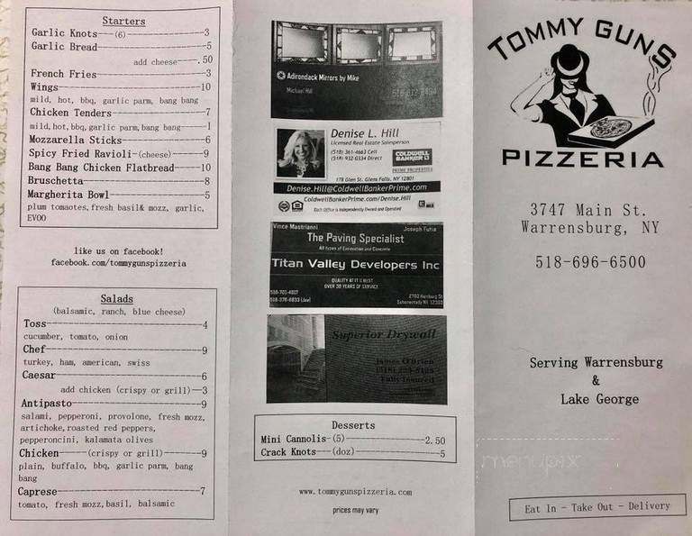 Tommy Guns Pizzeria - Warrensburg, NY