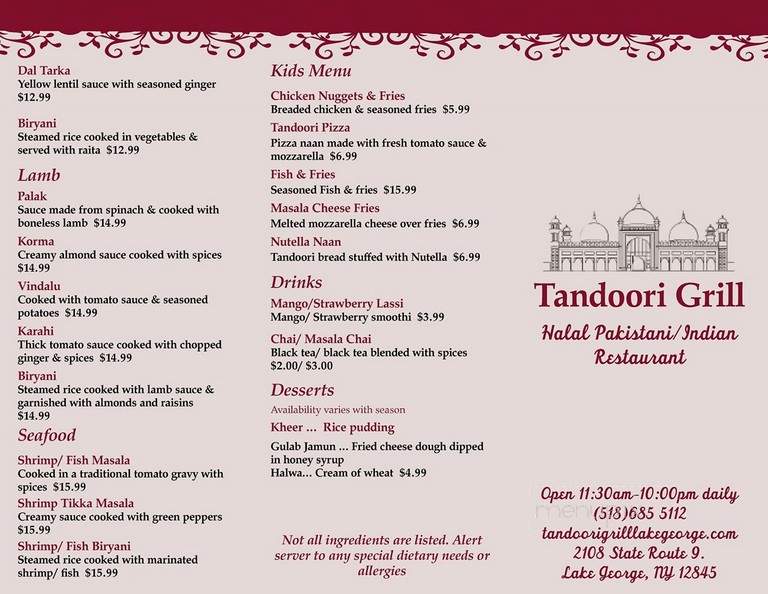 Tandoori Grill - Lake George, NY