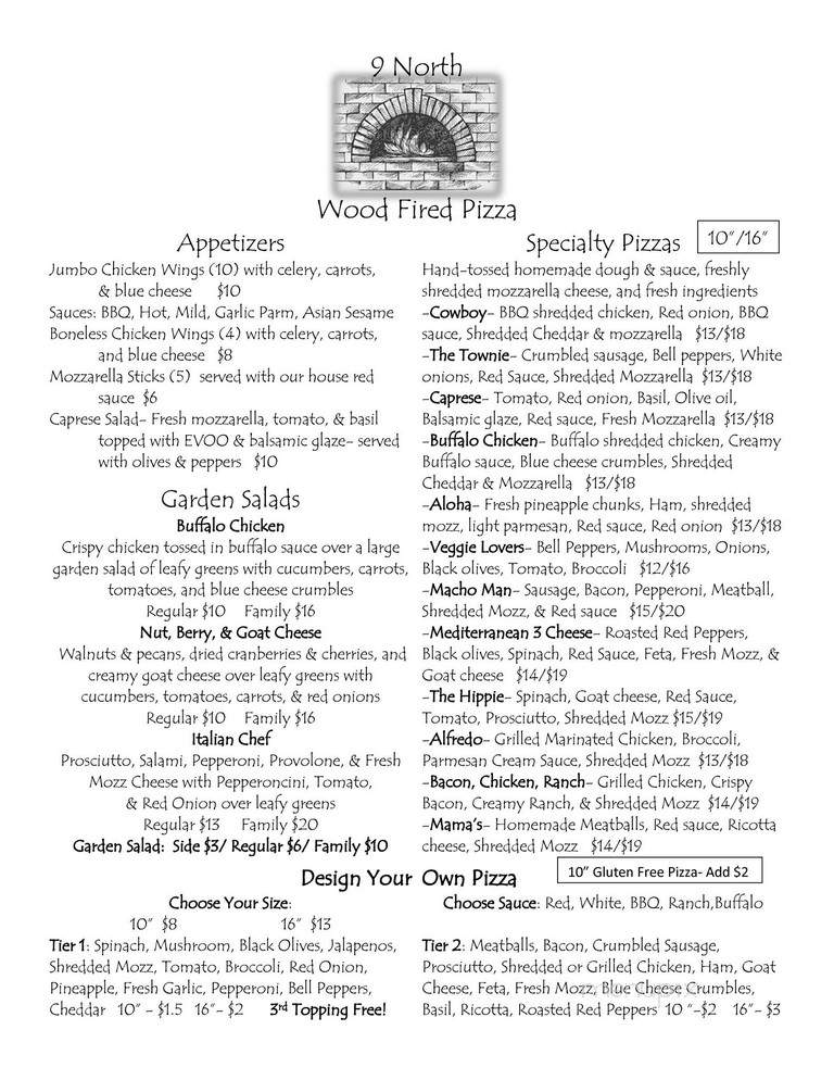 9 North Wood Fired Pizza & Pub - Lake Luzerne-Hadley, NY