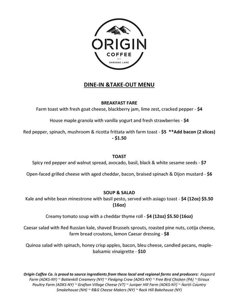 Origin Coffee - Saranac Lake, NY