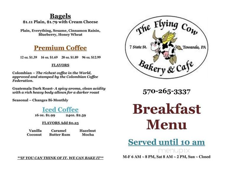 The Flying Cow Bakery Cafe - Towanda, PA