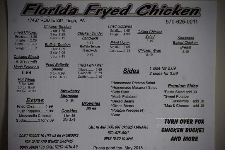 Florida Fryed Chicken - Tioga, PA