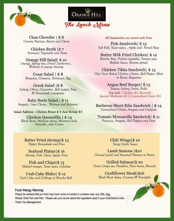 Orange Hill Global Bistro - Newburgh, NY