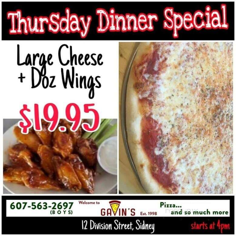 Gavin's Pizzeria & Steakhouse - Sidney, NY