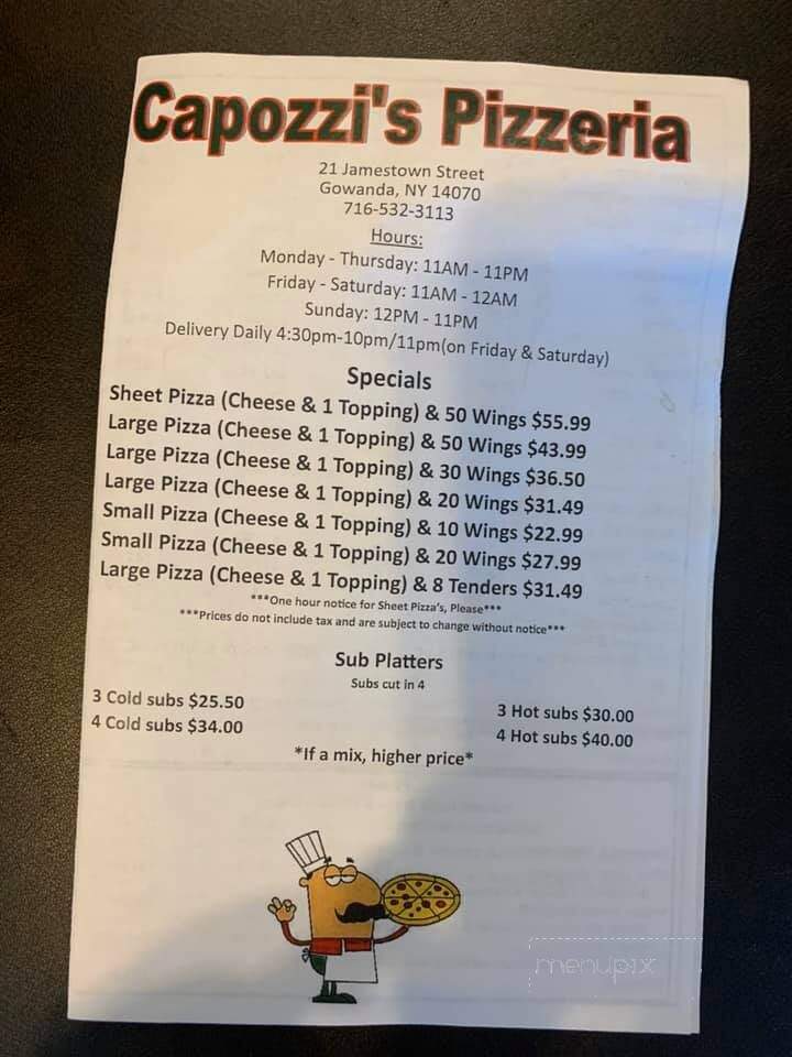 Capozzi's Pizzeria - Gowanda, NY