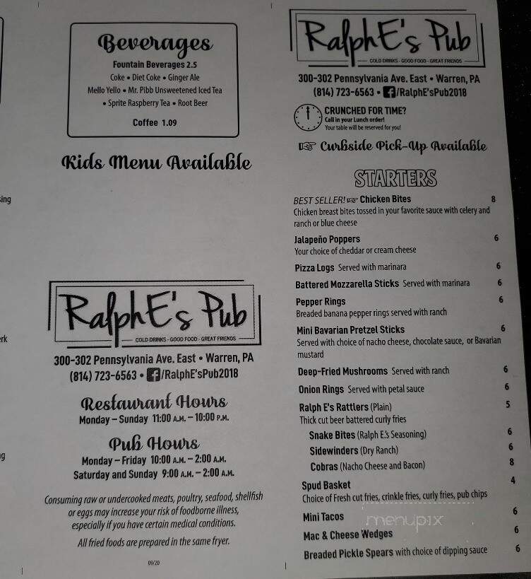 Ralph E's Pub Restaurant & LNG - Warren, PA