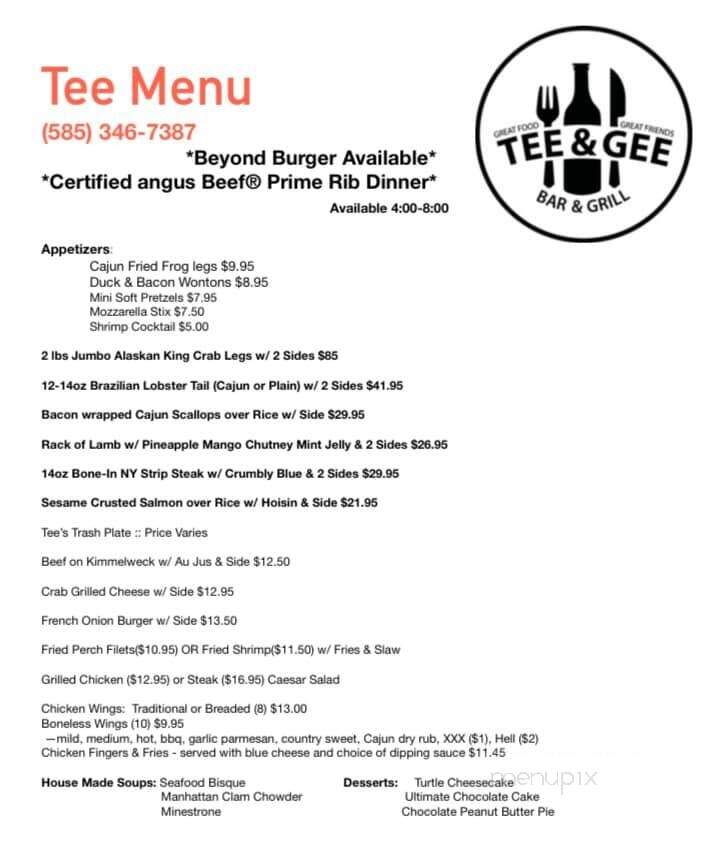 Tee & Gee Bar and Grill - Lakeville, NY