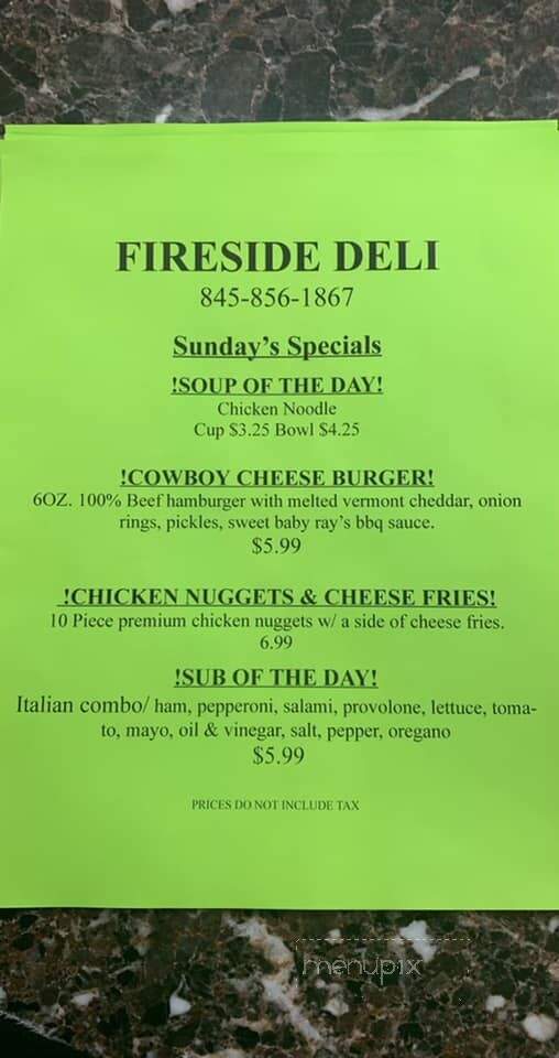 Fireside Deli & Pizza - Huguenot, NY