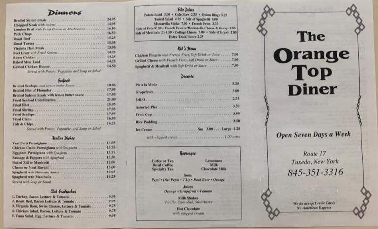 Orange Top Diner - Tuxedo Park, NY