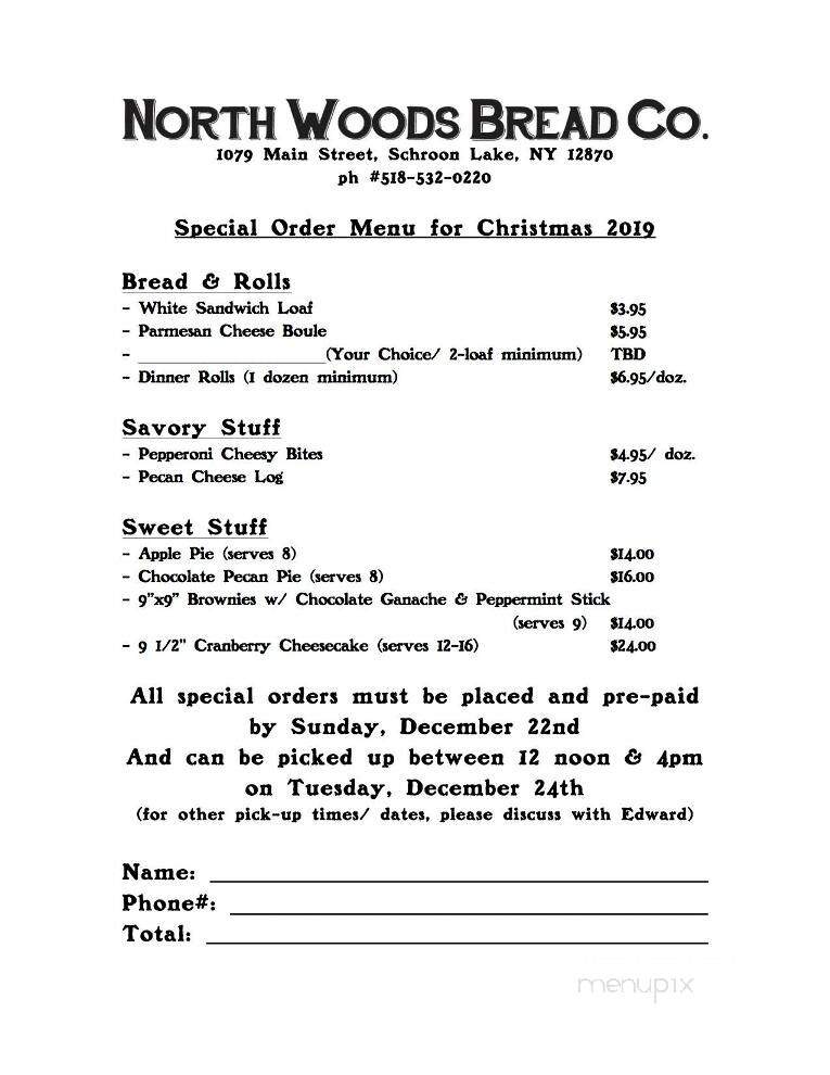 North Woods Bread - Schroon Lake, NY