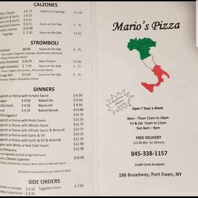 Mario's Pizza - Port Ewen, NY