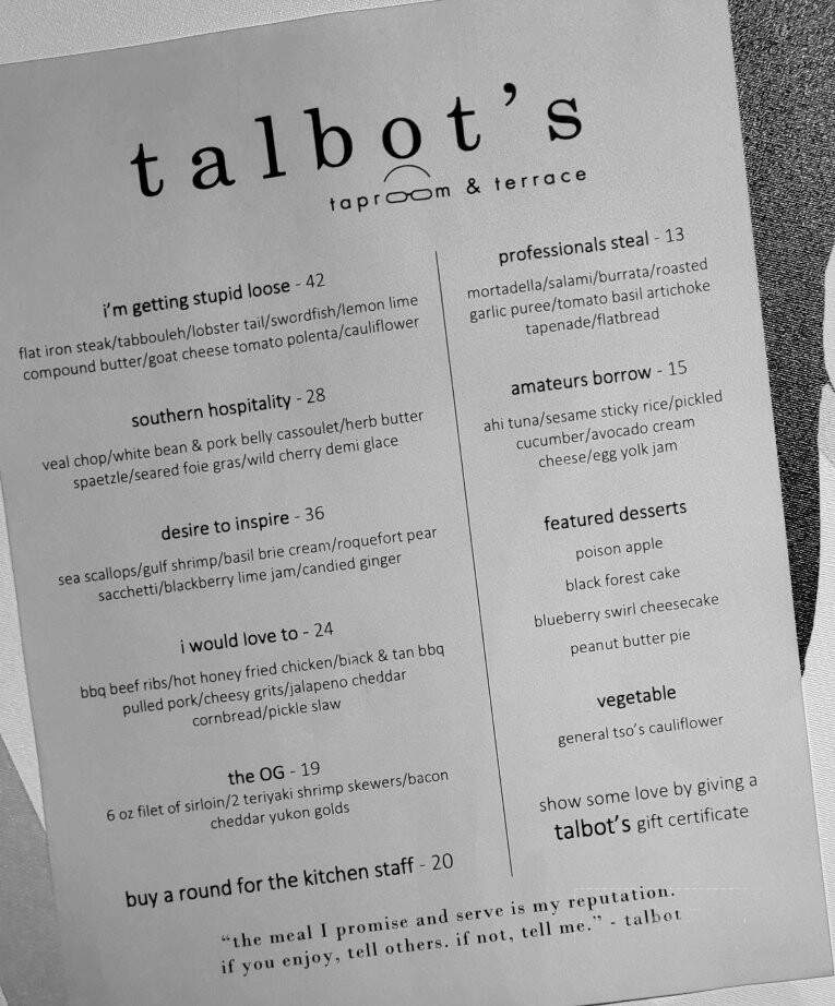 Talbot's Taproom & Terrace - Mercer, PA