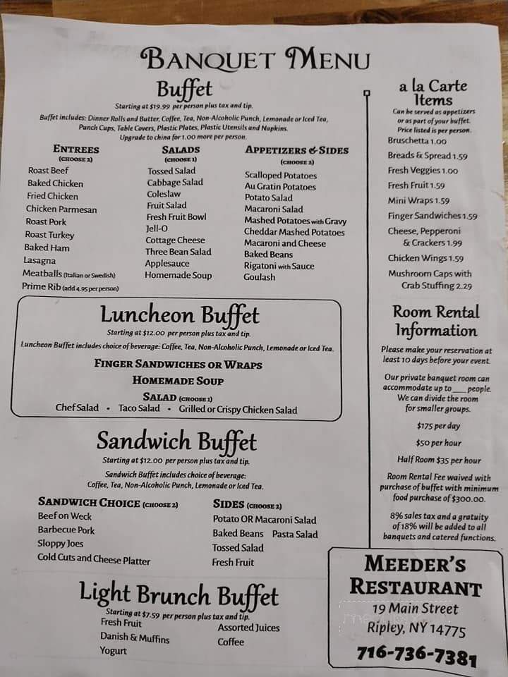 Meeder's Restaurant - Ripley, NY