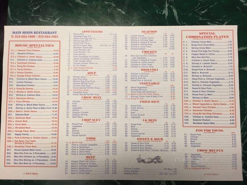 Main Moon Restaurant - Hamilton, NY