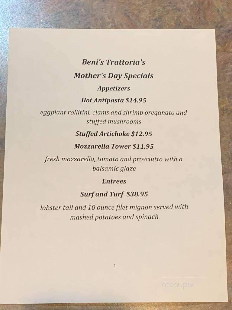 Beni's Trattoria - Garnerville, NY