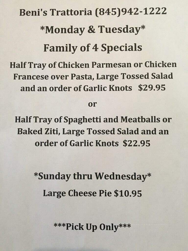 Beni's Trattoria - Garnerville, NY