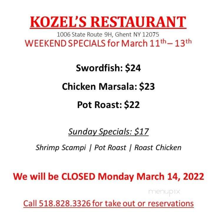 Kozel's Restaurant - Ghent, NY