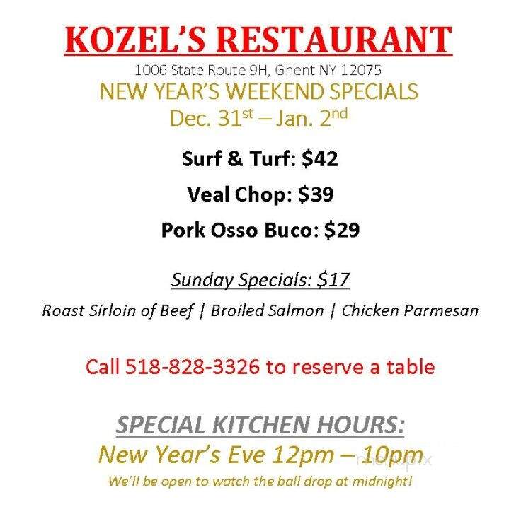 Kozel's Restaurant - Ghent, NY