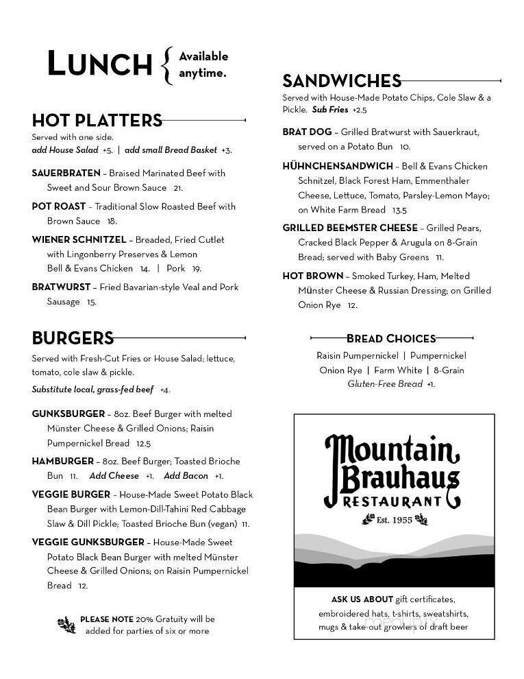 Mountain Brauhaus Restaurant - Gardiner, NY