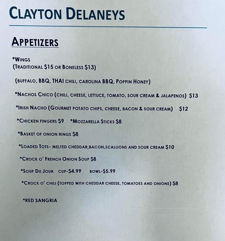 Clayton Delaney's Dining Sln - Chester, NY