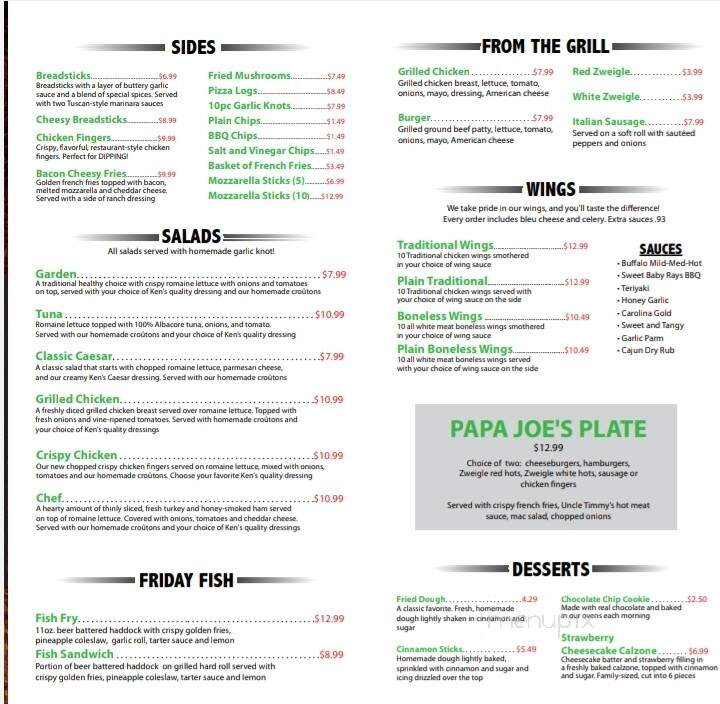 Papa Joes Pizzeria - Honeoye, NY