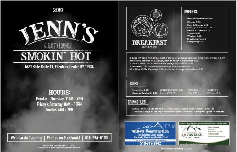 Jenn's Smokin Hot & Frosty Lounge - Ellenburg, NY
