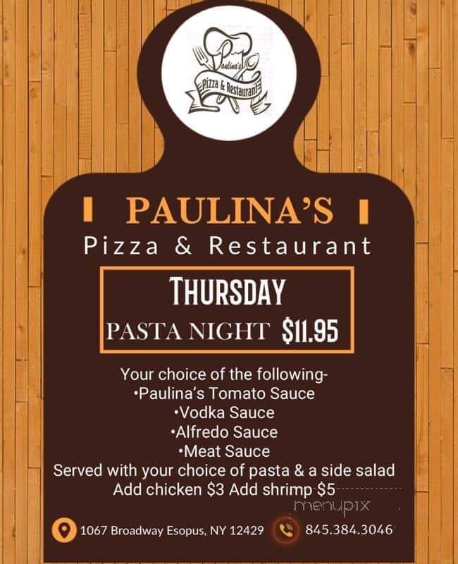 Paulina's Pizza and Restaurant - Esopus, NY