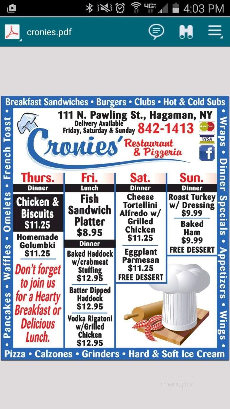 Cronies - Hagaman, NY