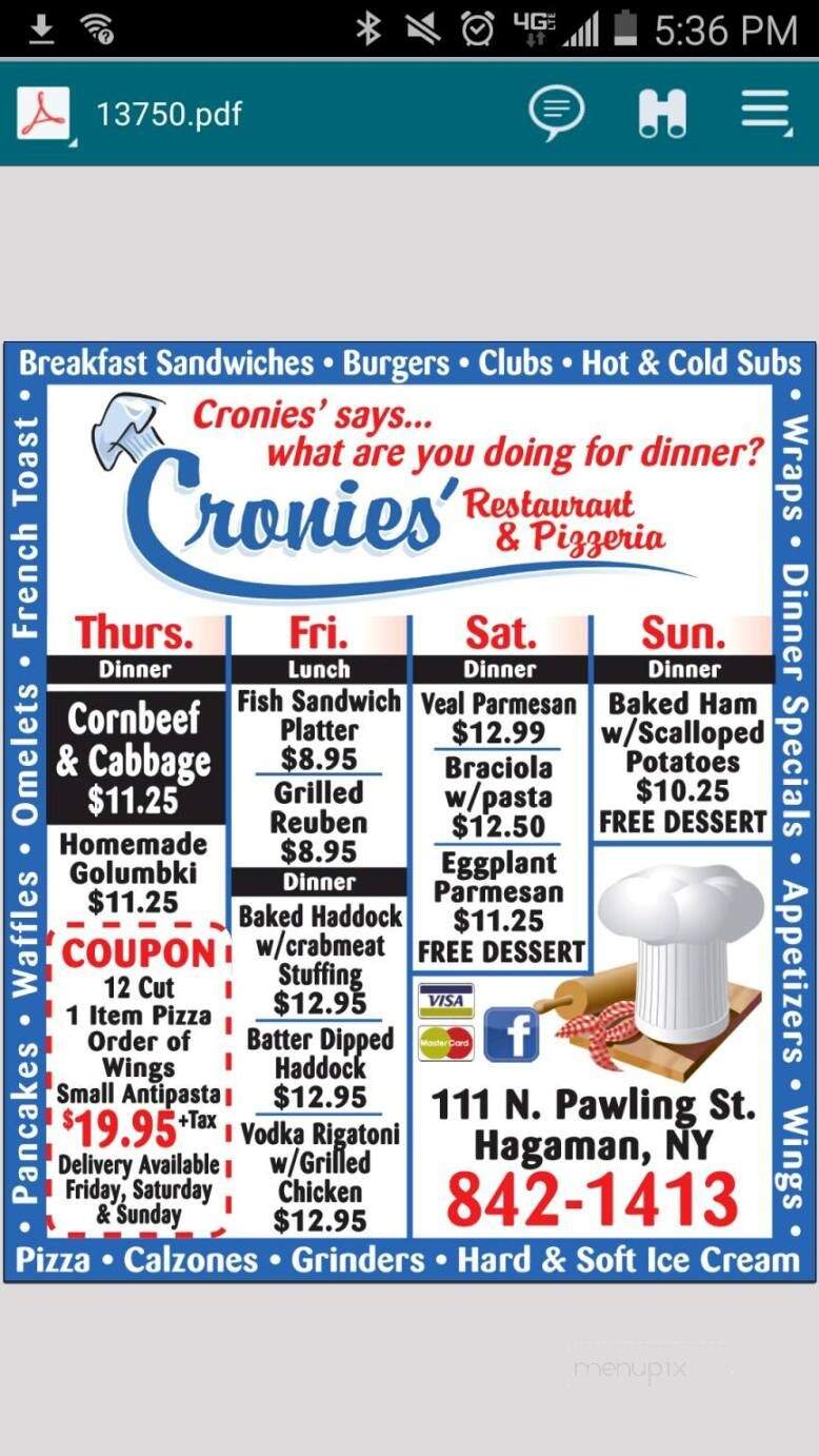 Cronies - Hagaman, NY