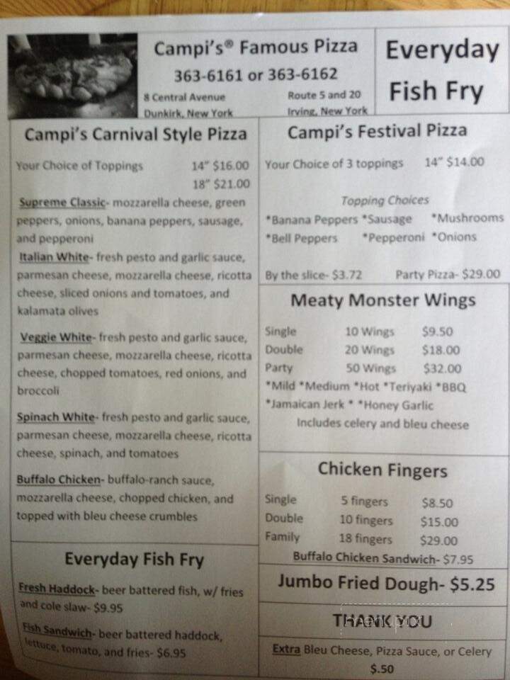 CAMPI'S PIZZA - Dunkirk, NY