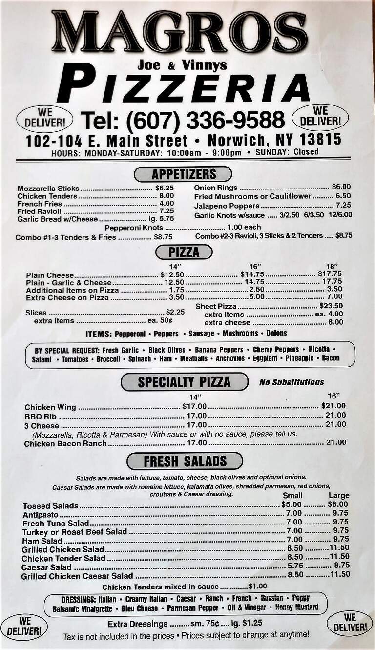 Magro's Pizzeria - Norwich, NY