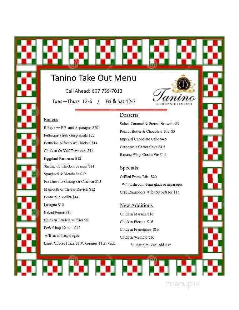 Tanino Ristorante Italiano - Horseheads, NY