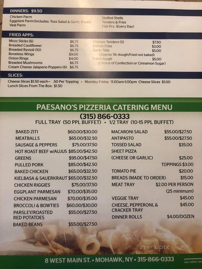 Paesano's Pizzeria - Mohawk, NY