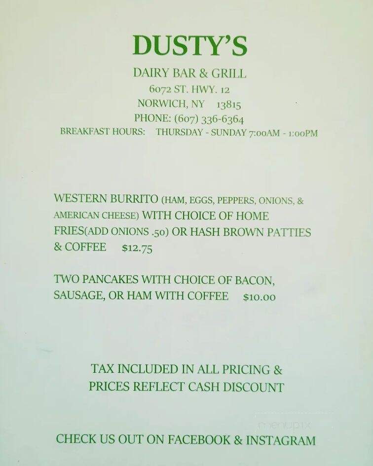 Dusty's Dairy Bar & Grill - Norwich, NY