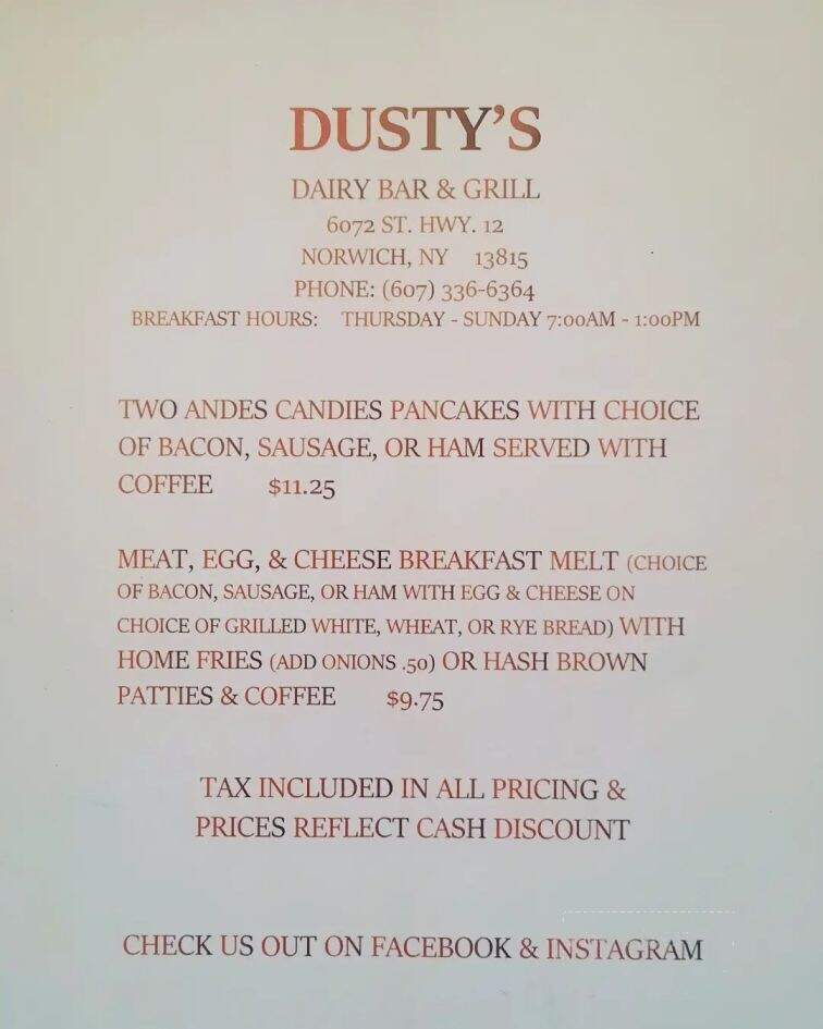 Dusty's Dairy Bar & Grill - Norwich, NY