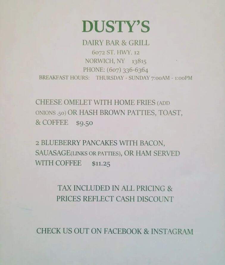 Dusty's Dairy Bar & Grill - Norwich, NY