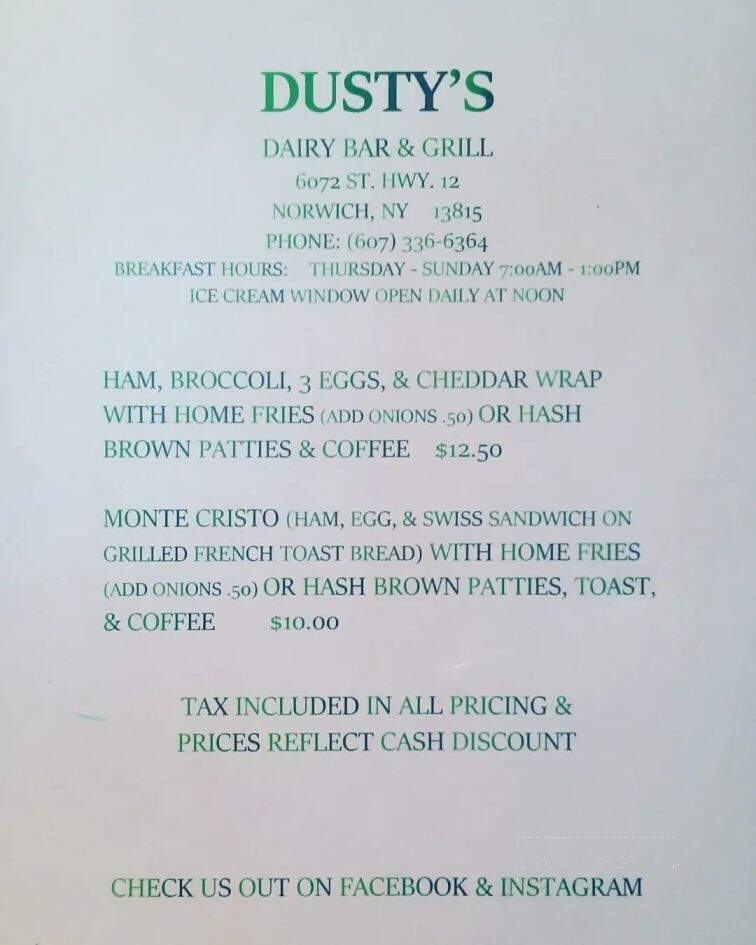 Dusty's Dairy Bar & Grill - Norwich, NY