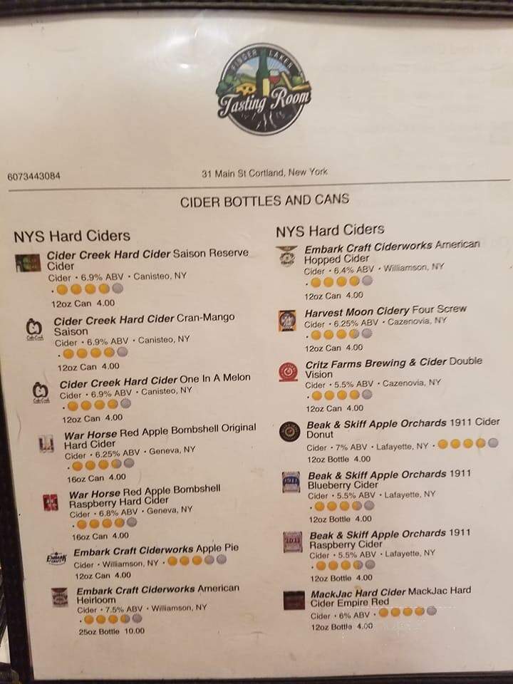 Finger Lakes Tasting Room - Cortland, NY