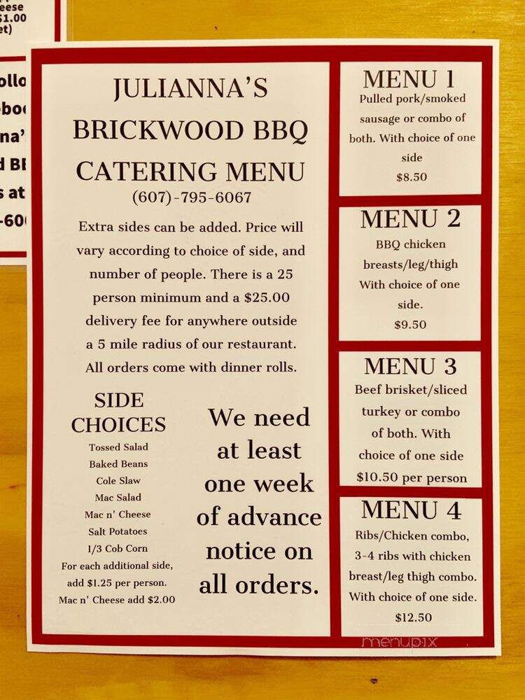 Julianna's Brickwood BBQ - Horseheads, NY