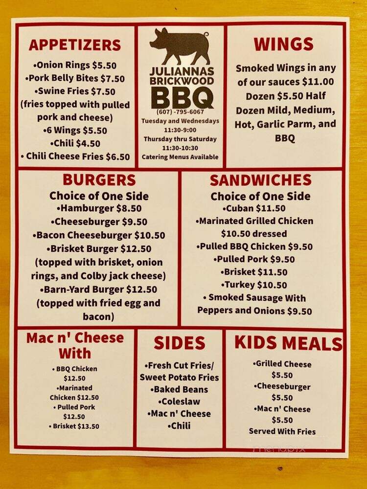 Julianna's Brickwood BBQ - Horseheads, NY