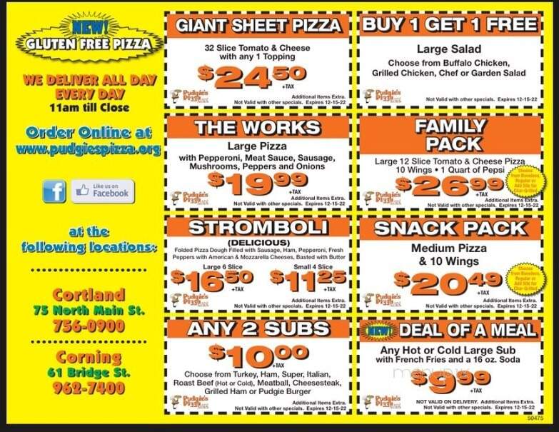 Pudgie's Pizza - Cortland, NY