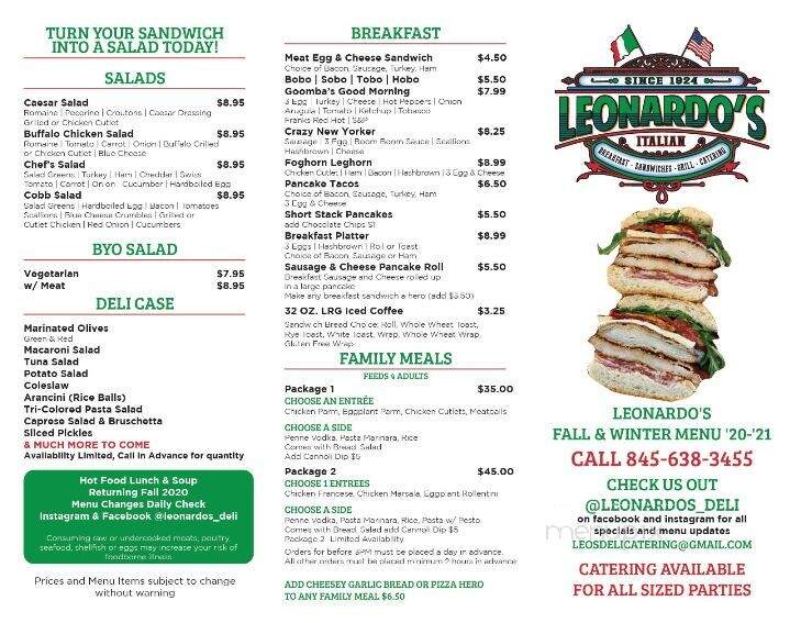 Leonardo's Italian Deli & Catering - New City, NY