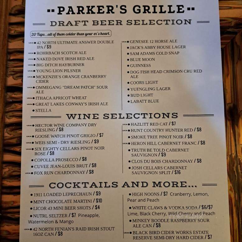 Parker's Grille & Tap House - Geneva, NY