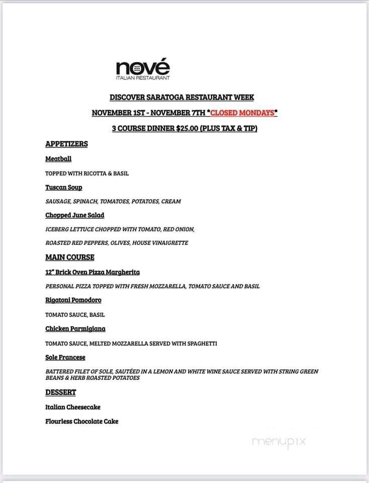 Nove Italian Restaurant - Gansevoort, NY